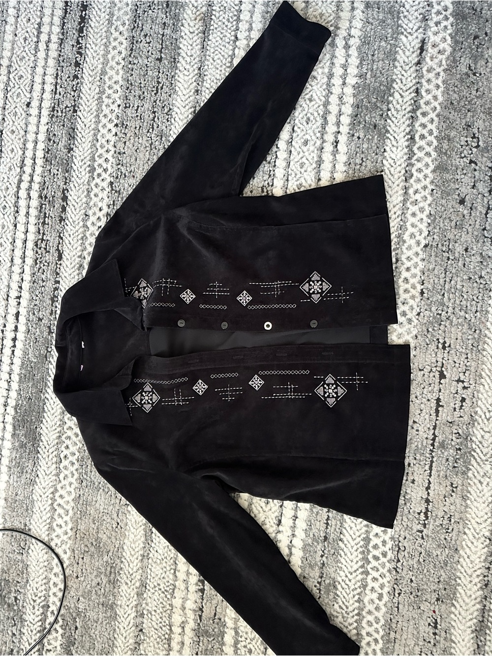 Black Embroidered Corduroy Jacket